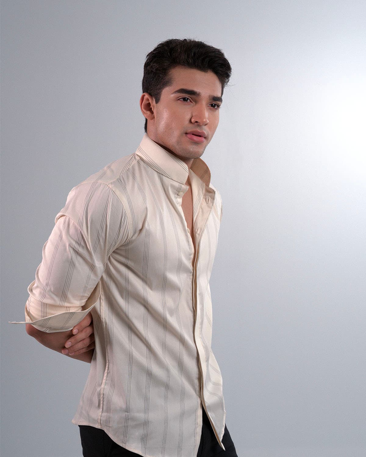 Mao Collar Shirt - Crème