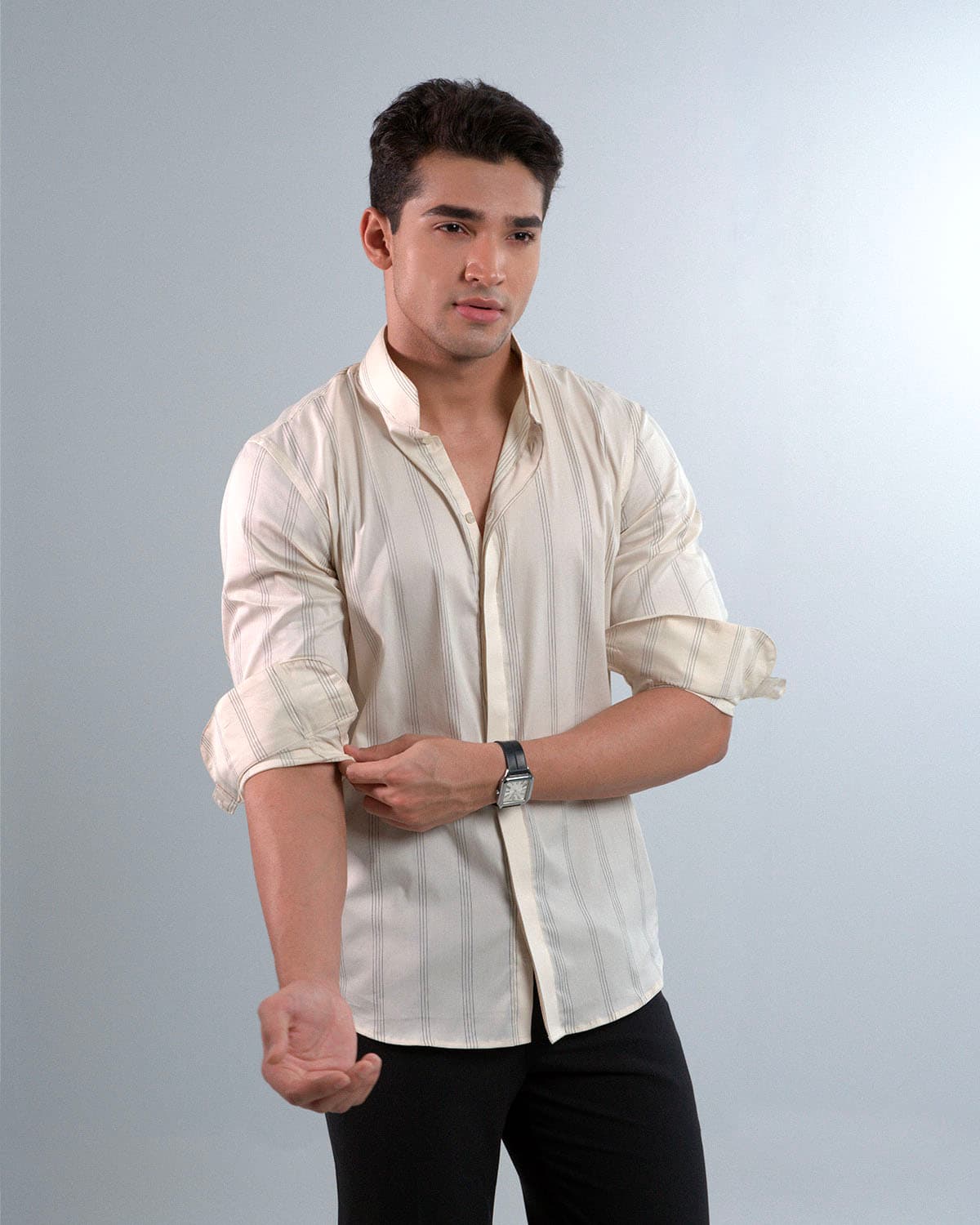 Mao Collar Shirt - Crème