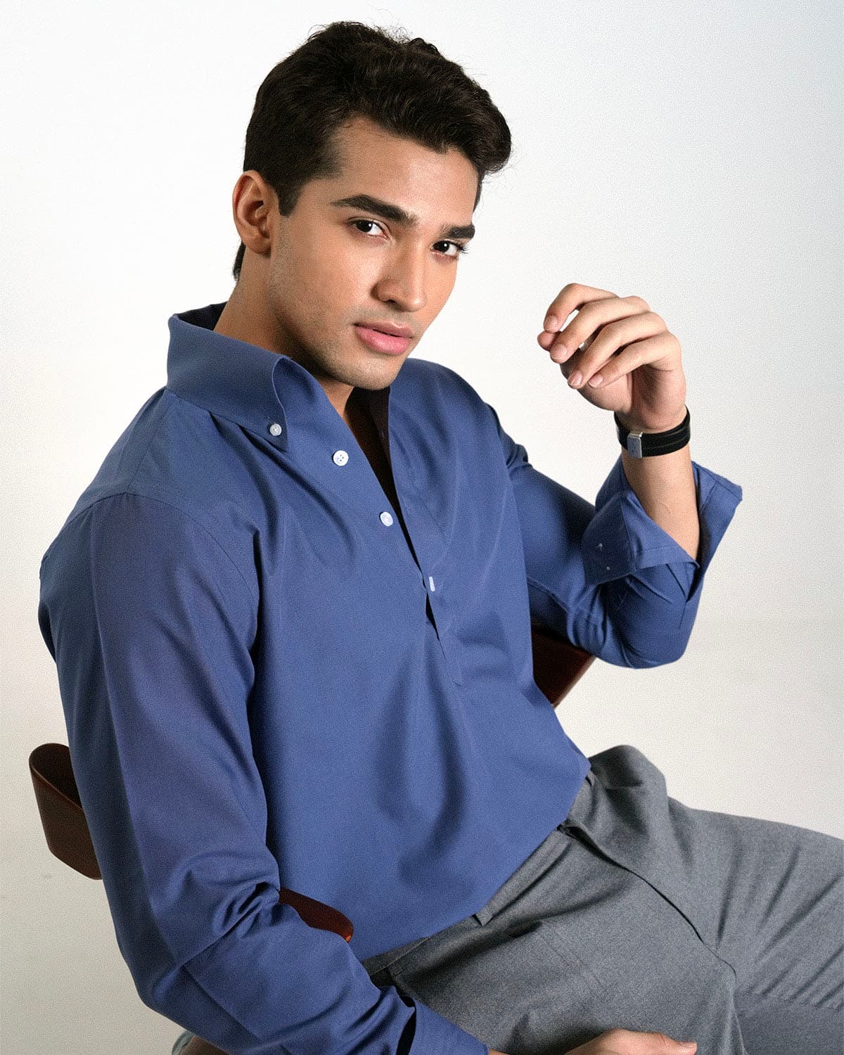 Popover Shirt - Steel Blue