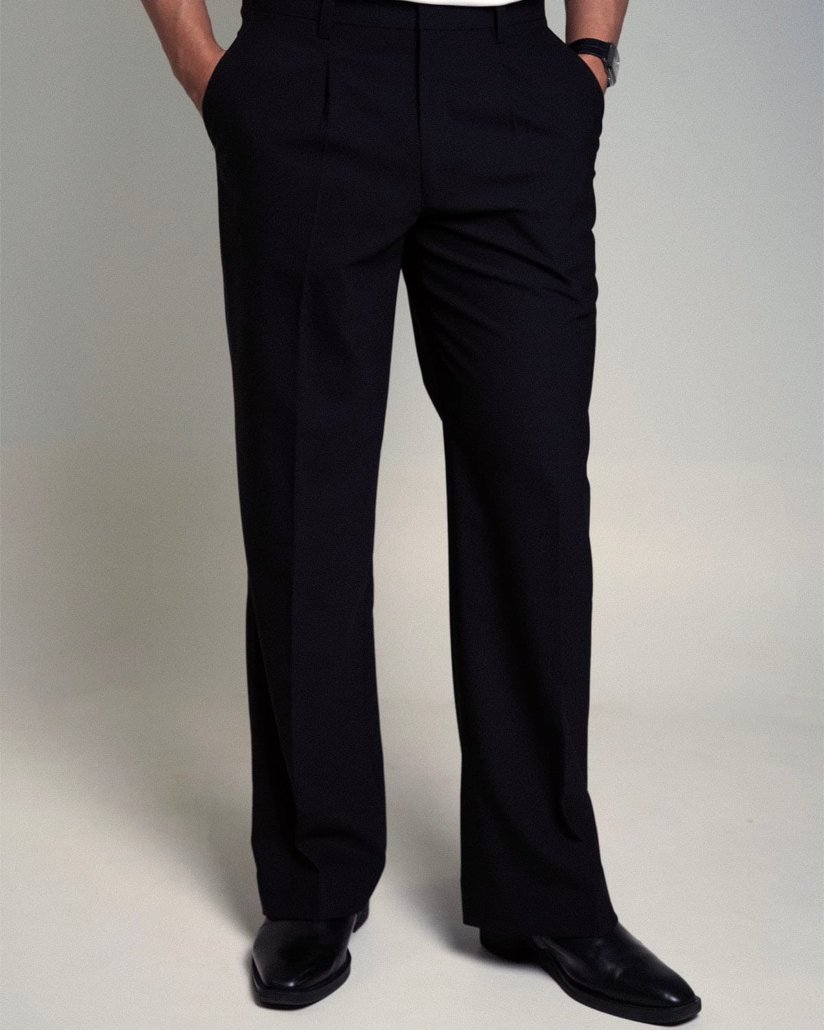 Black Pleated Trousers
