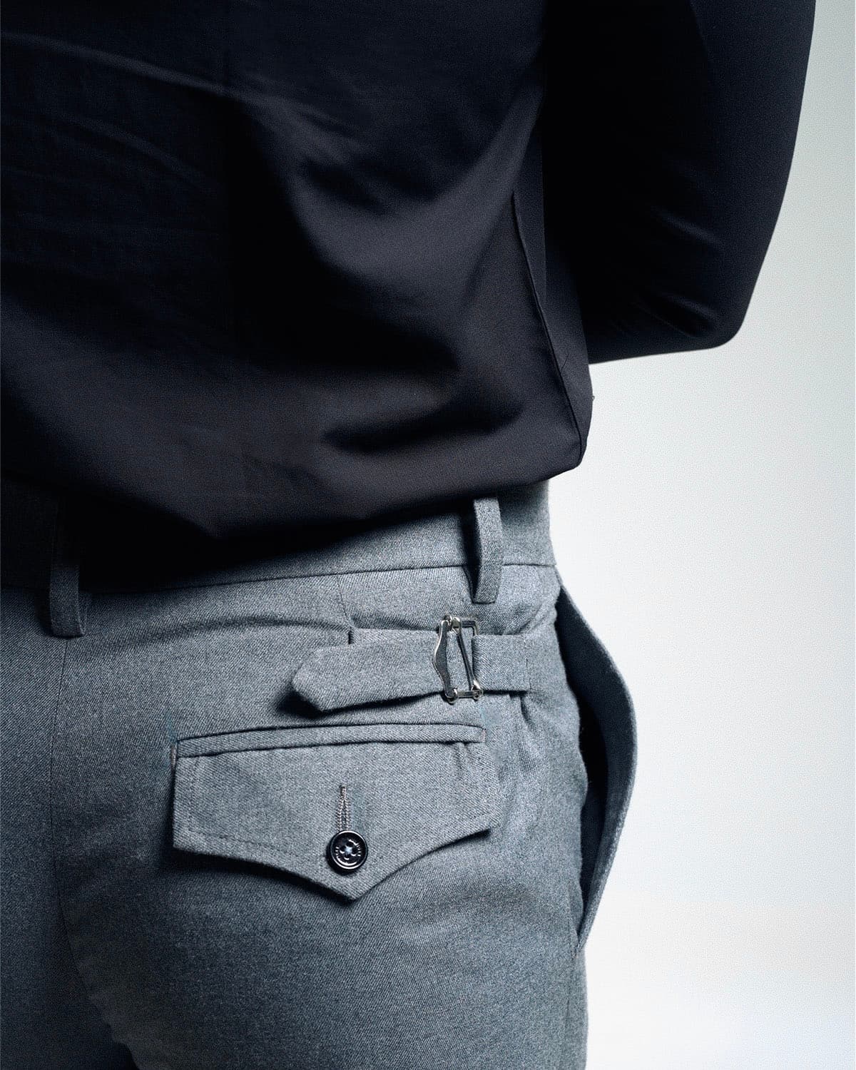 Grey High-waisted Trouser